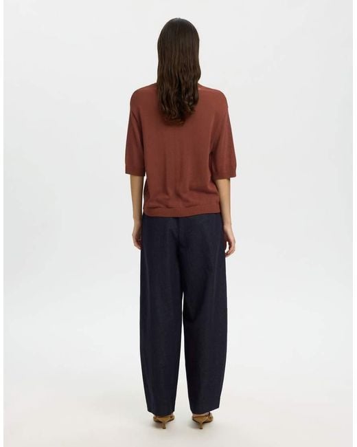 SELECTED Red Knitted Top
