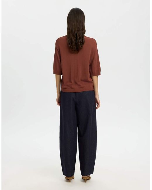 SELECTED Gebreide Top in het Red