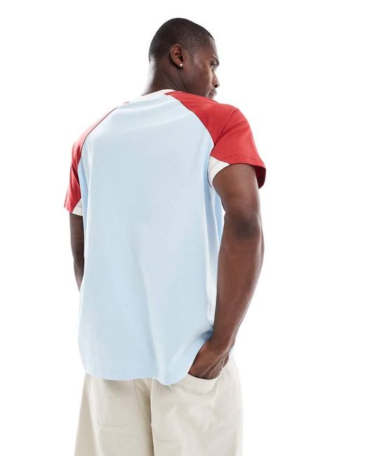 ASOS Ruimvallende Contrasterende Raglan in het Blue voor heren