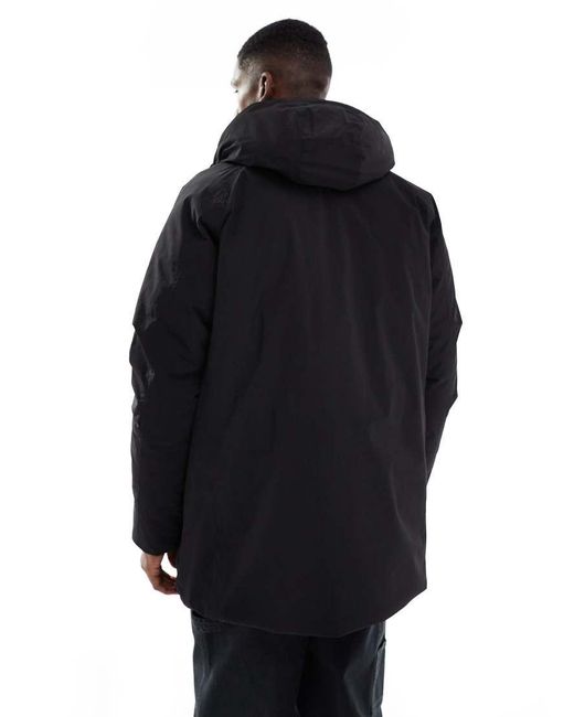 Jack & Jones Black Parka With Fleece Hood for men