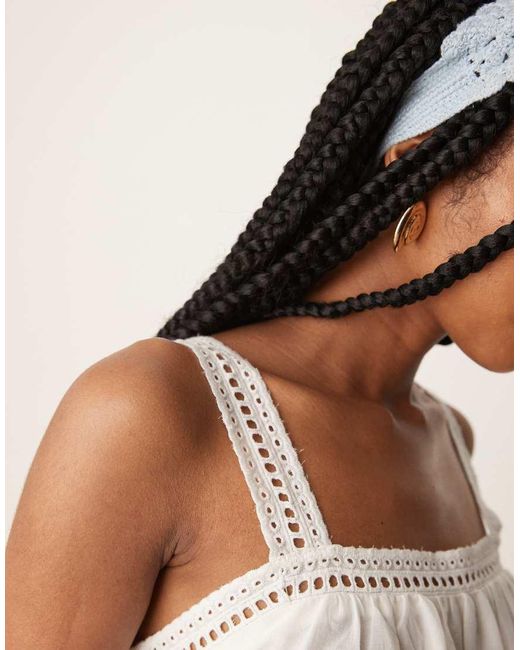 Jdy Natural Cami Smock Top With Broderie Detail