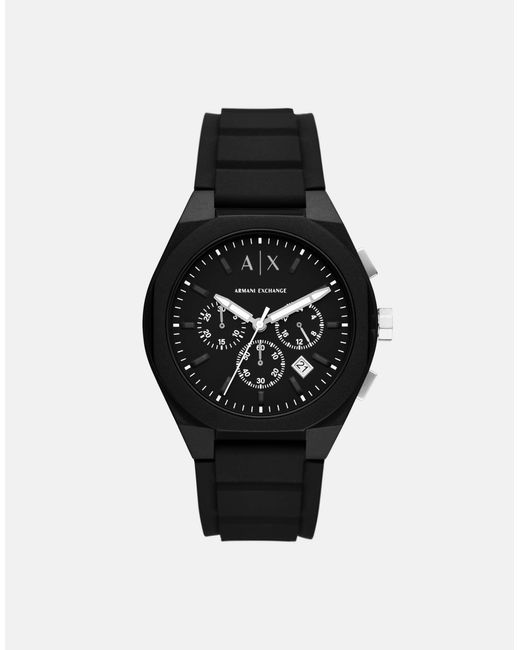 ARMANI EXCHANGE – chronograph aus silikon in Black für Herren