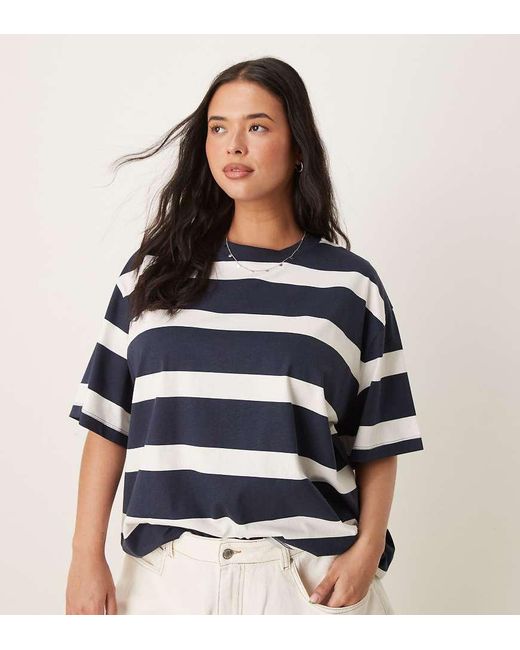 Camiseta A Y Blancas Extragrande De Asos Design Curve ASOS de color Blue
