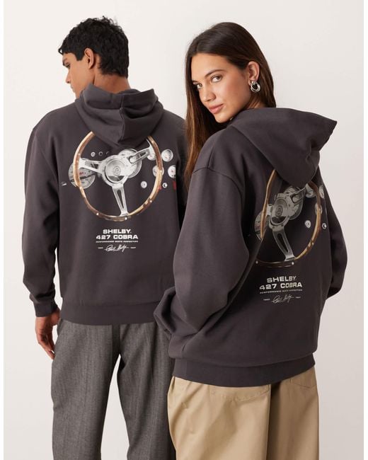 ASOS Black Unisex Relaxed Hoodie With Cobra Wheel Print