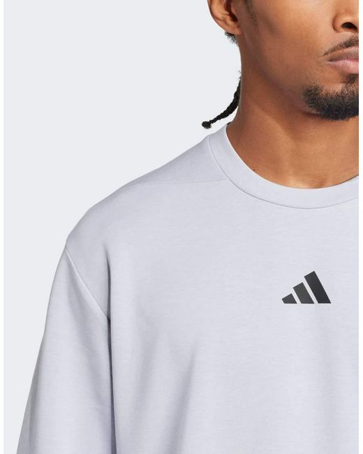 Adidas Originals White Adidas Training D4T Crew Sweatshirt for men