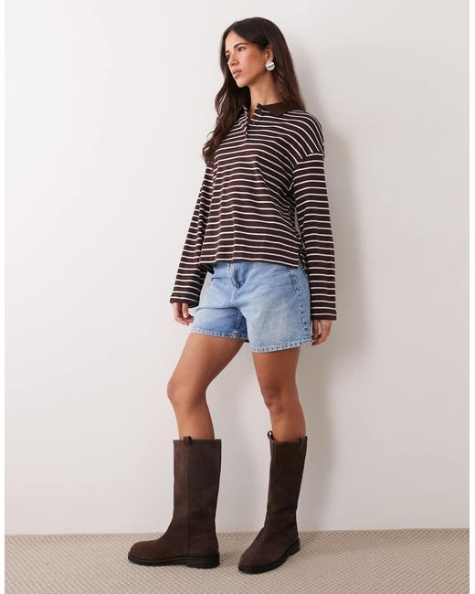 Mango Brown Polo Top