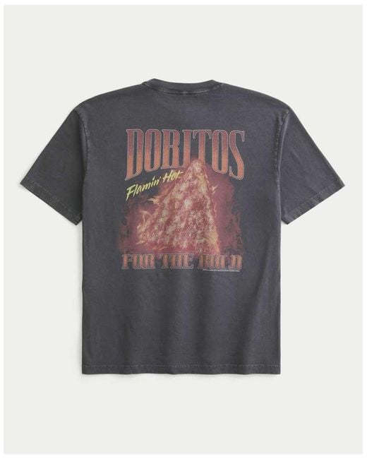 Hollister Gray Boxy Doritos Graphic Tee for men