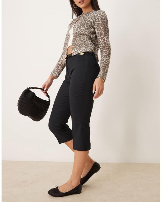 Abercrombie & Fitch Elegante Capri Broek Met Lage Taille in het Black