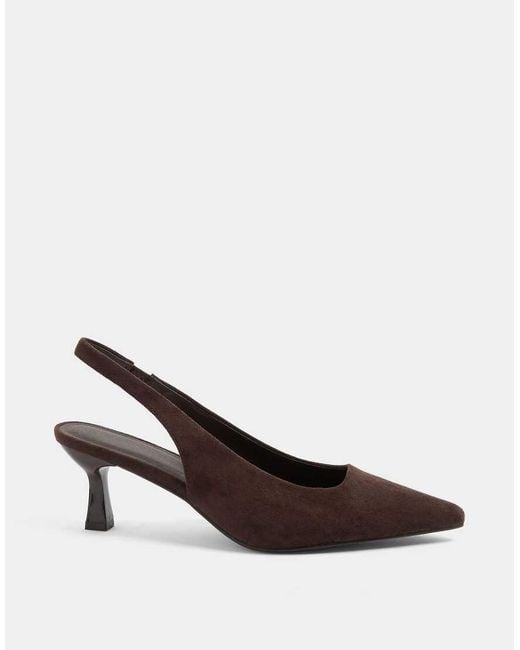 Yours Clothing Blue Wide Fit Faux Suede Sling Back Heels