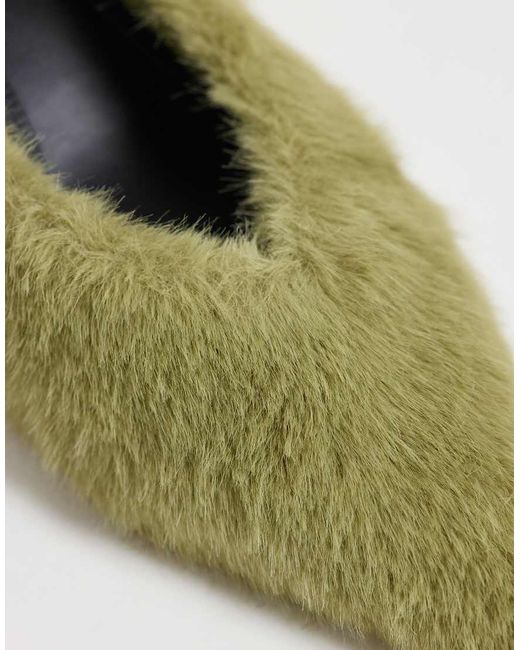ASOS Green Surprise Pointed Kitten Heeled Mules
