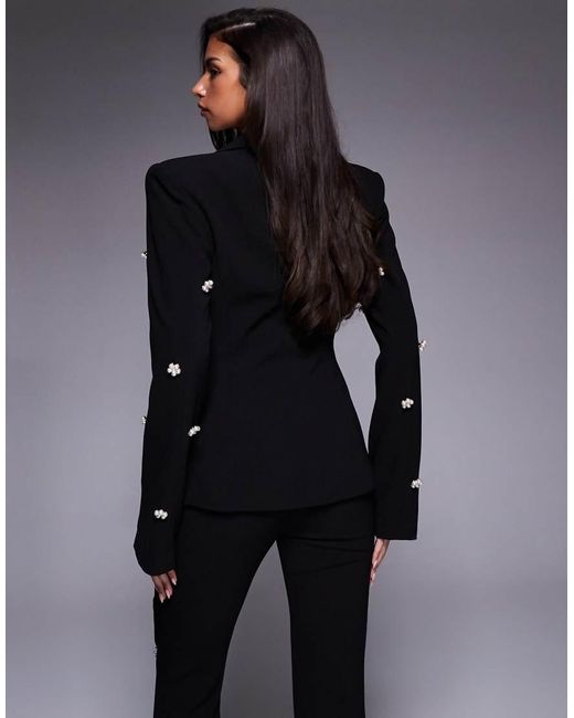 ASOS Gray Co-Ord Sculpted Embellished Blazer