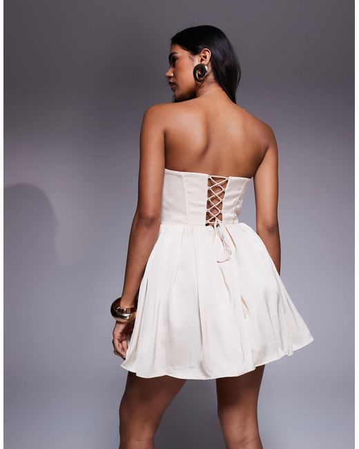 Oh Polly White Emeline Bandeau Prom Mini Dress