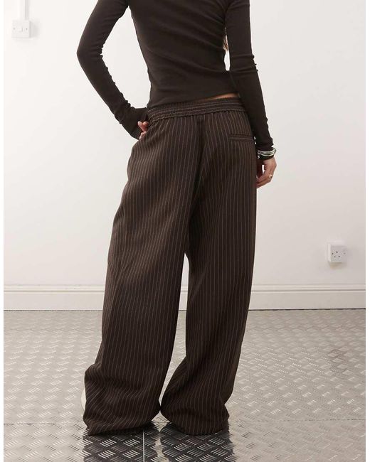 Collusion Natural Stripe Pull On Trousers
