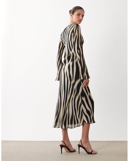 mango flare sleeve dress Flared-sleeve satin dress
