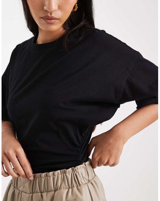 WeWoreWhat Black Cinched Waist T-Shirt Bodysuit