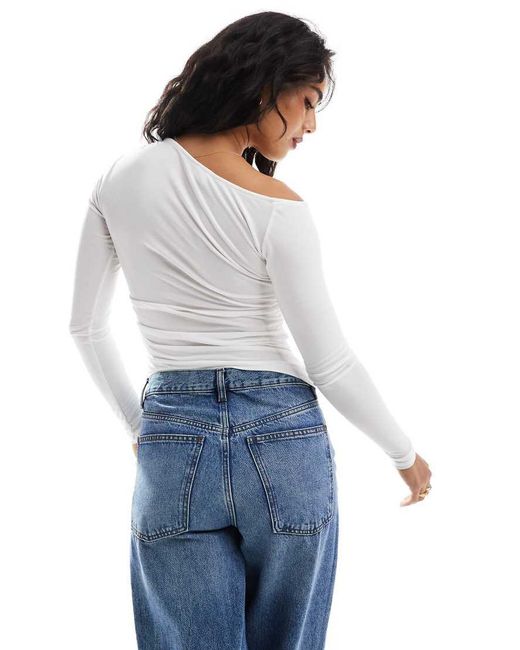 Cotton On Cotton On Gaby Off Shoulder Long Sleeve Top in White Lyst UK