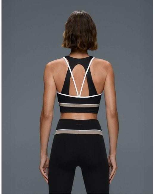 Oysho Gray Comfortlux Piping Block Tank Top