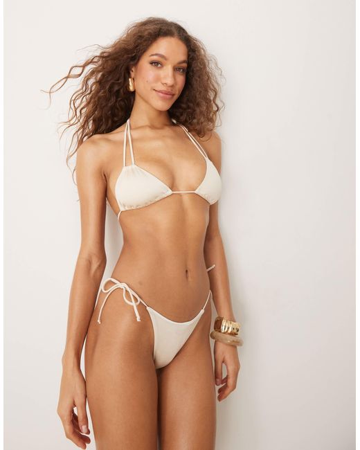 Free Society Brown Double Strap Triangle Bikini Top