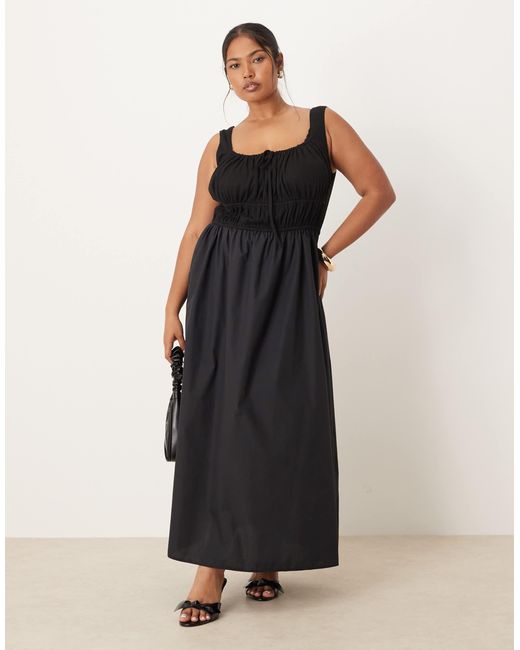 Asos design curve - robe longue en coton mélangé ASOS en coloris Black