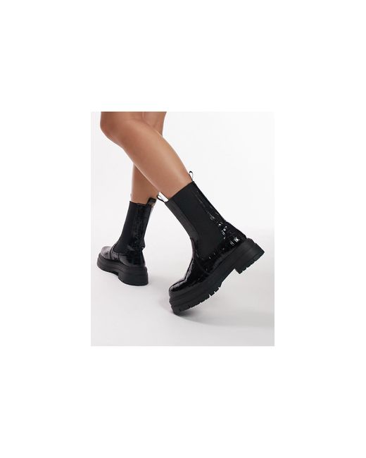 TOPSHOP Kiki Pull On Chelsea Boot in Black | Lyst Canada