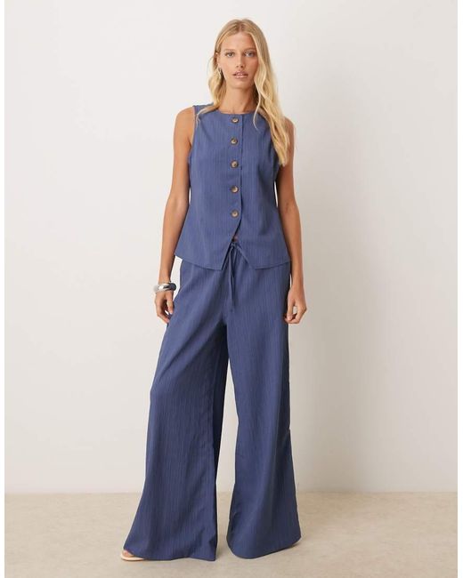 ASOS Blue Crinkle Top Co-ord