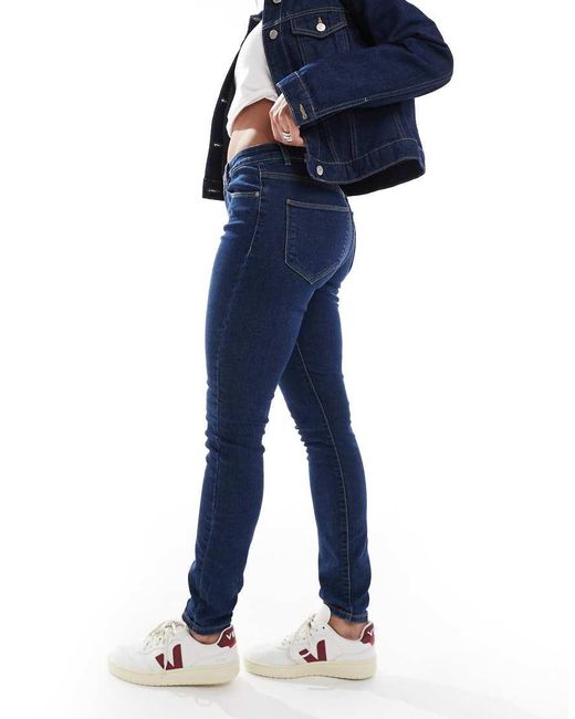 Vero Moda Blue Elly Mid Rise Skinny Jeans