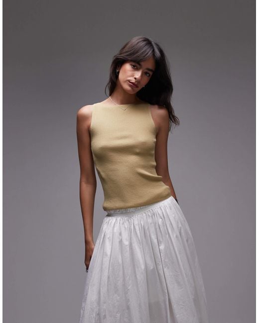 & Other Stories Gray Sleeveless Boatneck Knitted Top