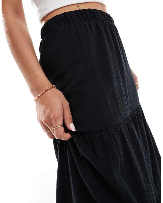 Gonna Midi Bohémien A Balze Nera di Pieces in Black
