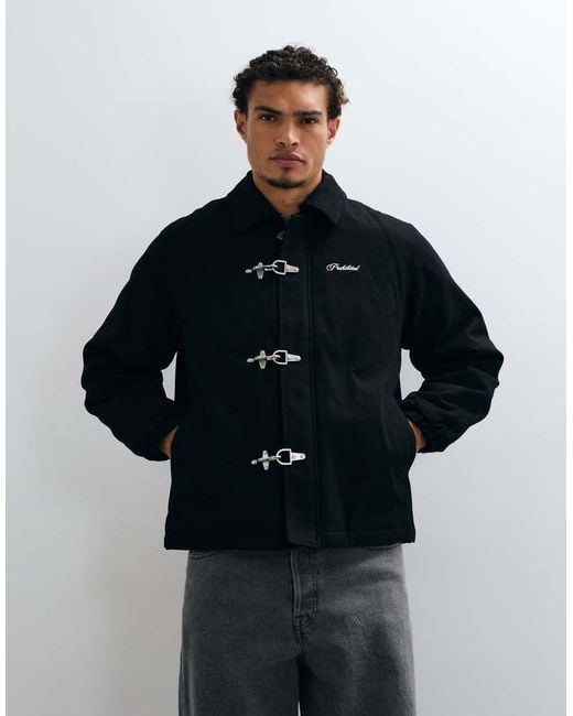 Prohibited Black Fireman Clasp Jacket for men