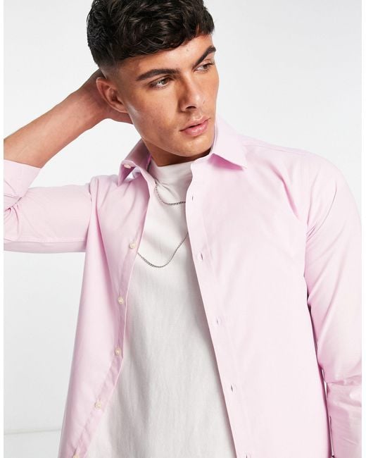 Lol Pionier bekken French Connection Skinny-fit Nette Overhemd in het Roze voor heren | Lyst NL