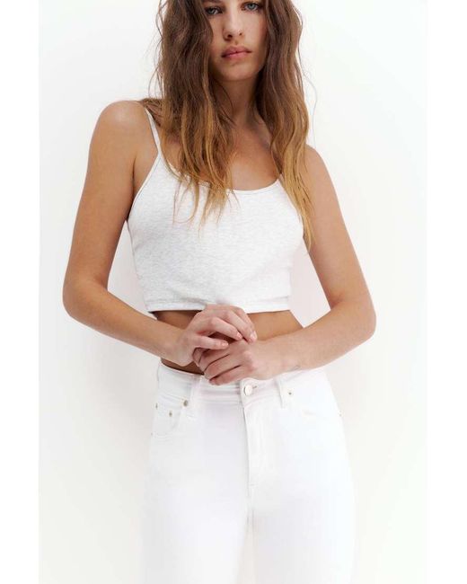 Pull&Bear White High-Waist Skinny Jeans