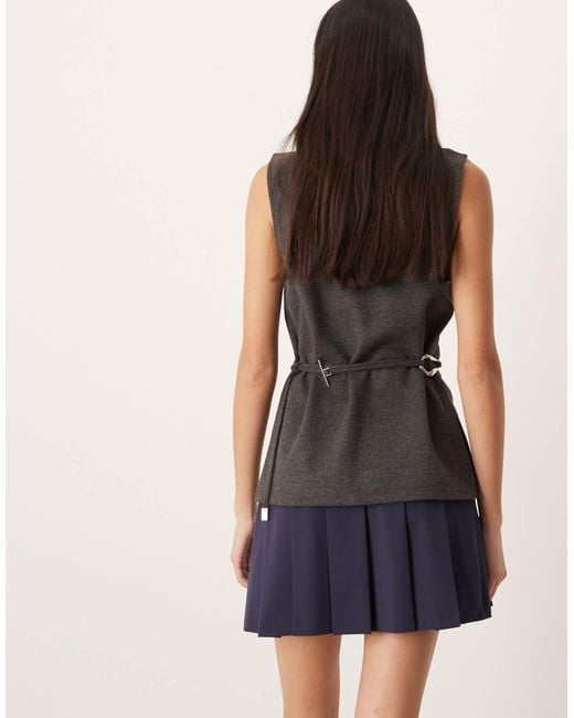 ASOS Blue Drop Waist Pleated Mini Skirt