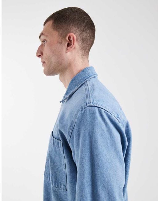 Jack & Jones Blue Denim Overshirt for men