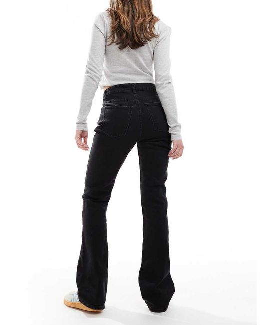 ASOS Wijd Uitlopende Jeans Met Halfhoge Taille in het Black