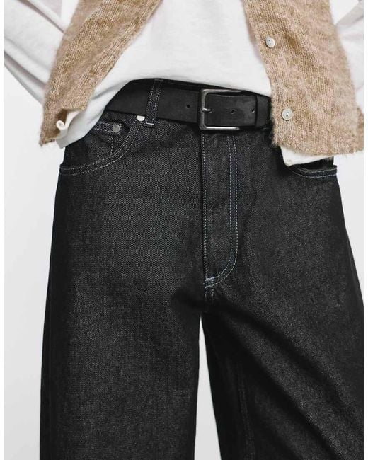 Pull&Bear White Barrel Jeans With Stars