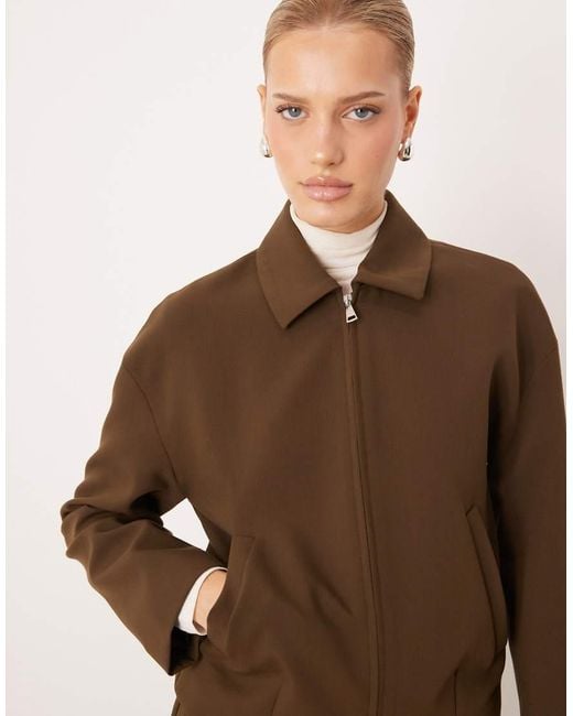 Mango Brown Cintu Harrington Jacket Co-Ord