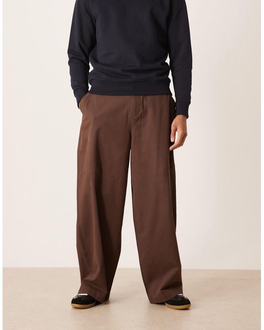 ASOS – weite oversize-chinohose in Brown für Herren