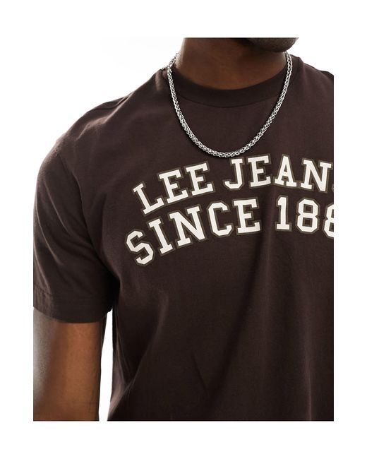 T-shirt décontracté à logo incurvé devant - marron Lee Jeans pour homme en coloris Brown