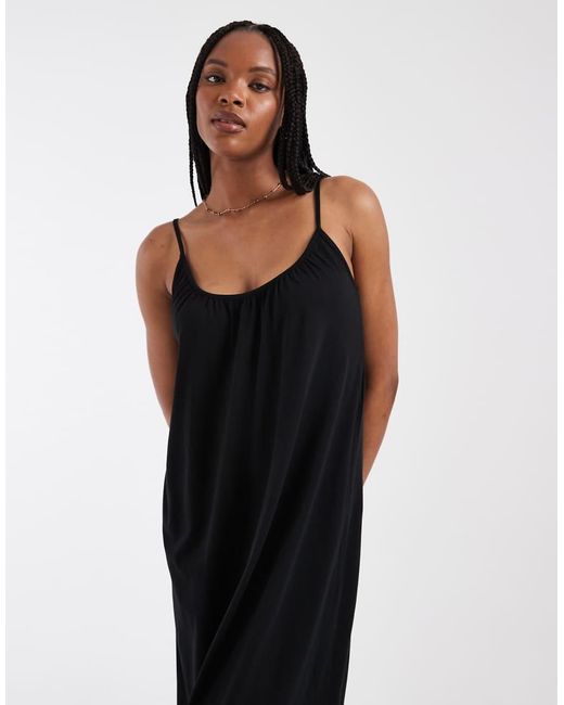 Vero Moda Black Chuck On Cami Maxi Dress