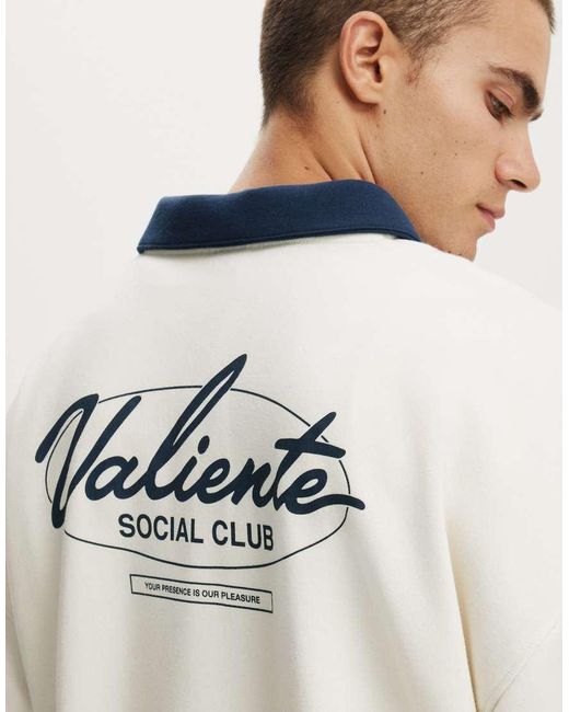 Cotton On White Cropped Fit Graphic Fleece Polo for men