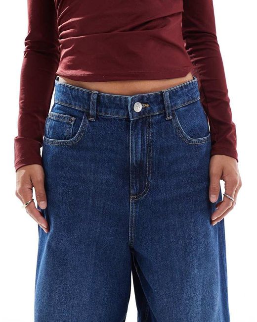 Only Petite Blue Paulina High Waist Baggy Jeans