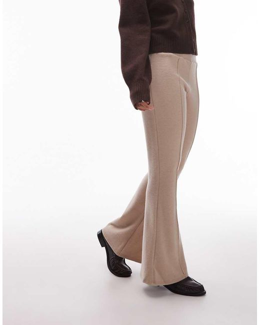 ASOS White Supersoft Seam Detail Kick Flare Trousers