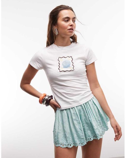 The Frolic Brown Exclusive Shell Graphic Front Baby Tee