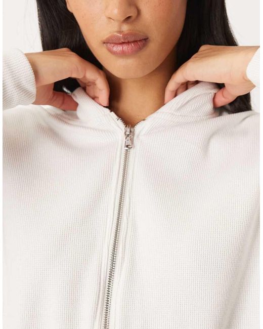 Hollister White Gilly Hicks Full Zip Zip Hoodie
