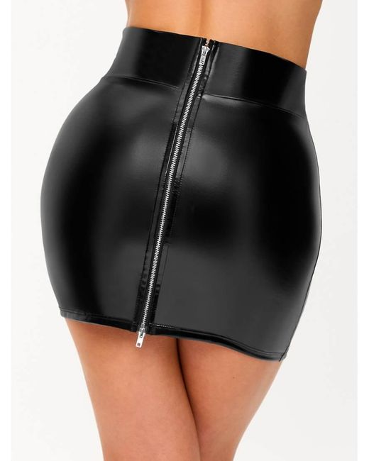 Ann Summers Black Zuri Pu Short Pencil Skirt