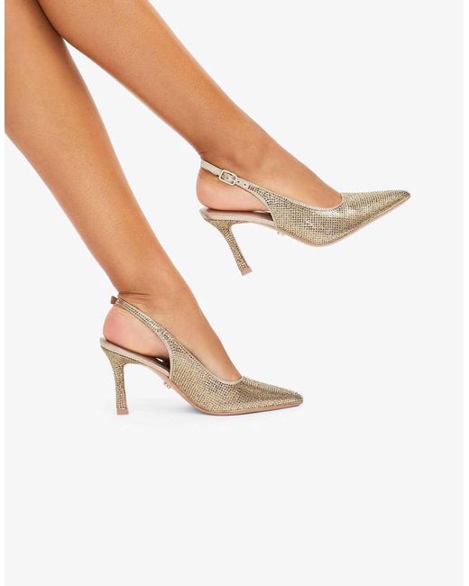 Carvela Kurt Geiger White Corletta Sling Jewel Heeled Shoes