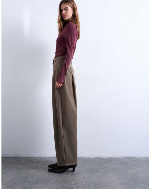 TOPSHOP Purple Dropped Waist Barrel Trouser