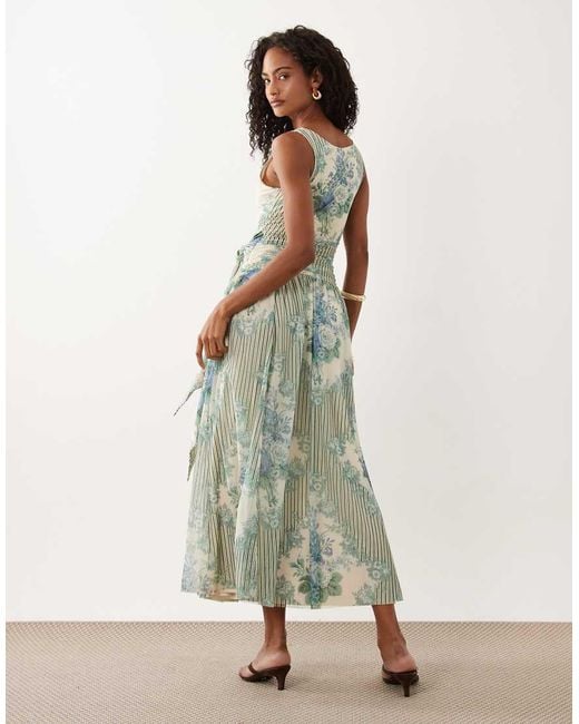Abercrombie & Fitch Blue Plunge Neck Sleeveless Maxi Dress