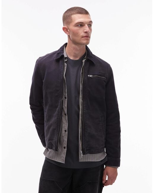 AllSaints – rothwell – jacke aus canvas in Blue für Herren