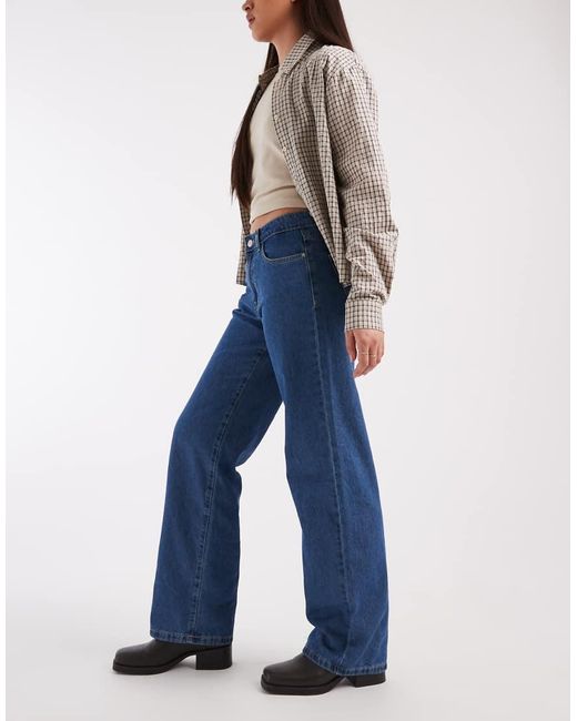 Vero Moda Blue Kirsa Mid Rise Straight Leg Jeans